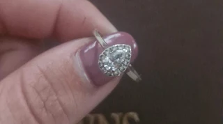 Browns 0.32ct Pear Natural Diamond Halo Ring Set in 9ct White Gold