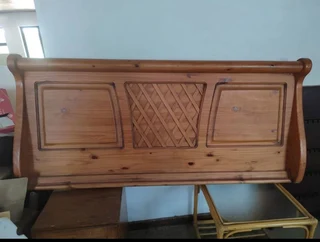 Ornate Pine Head Board