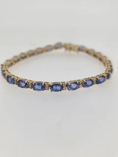 14,4ct Saphire Diamond Tennis Bracelet