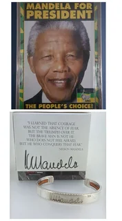 Collectable Nelson Mandela Election Poster 1994 & Silver Mandela Bangle