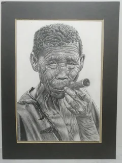 Oringinal Pencil Portrait of Khoisan Man