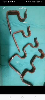 Vintage Curtain Rail Brackets and Rings - Metal