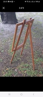 Hardwood combined easel and  display frame .all one unit