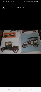 Large collection of unframed  replica vintage Car prints perfect for man cave,show garage,classic ca