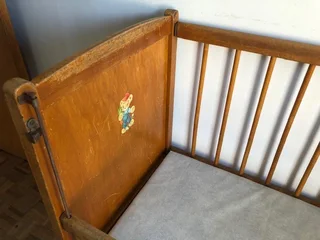 Vintage Wooden Cot and Play Pen