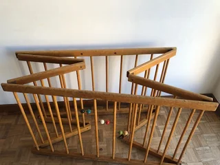 Vintage Wooden Cot and Play Pen