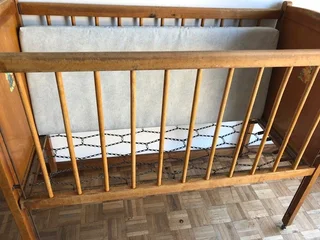 Vintage Wooden Cot and Play Pen