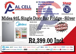 Midea 93l Single Door Bar Fridge hs-121ln