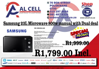 Samsung 23l Solo Microwave 800w-black ms23k3614ak