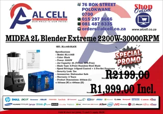 Midea 2l Blender Extreme 2200w-30000rpm