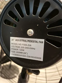 26 INCH INDUSTRIAL FREESTANDING FAN