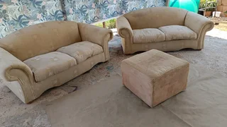 2x2 seater couch for sale with ottoman in good condition and very comfortable located in newlands we