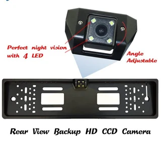 High Definition Car License Plate Holder Camera With Night Vision LED Lights