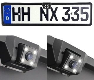High Definition Car License Plate Holder Camera With Night Vision LED Lights