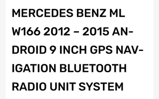 Mercedes Benz ML W166 (2012 - 2015) Android Radio With Wireless Apple Carplay and Android Auto