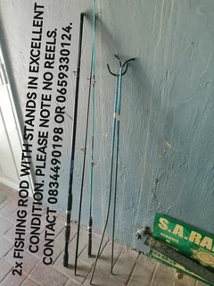 Relocating Sale! 2x Fishing Rods And 2x Stands