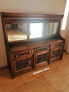 BEDROOM, HEADBOARD, DRESSING TABLE AND STOOL