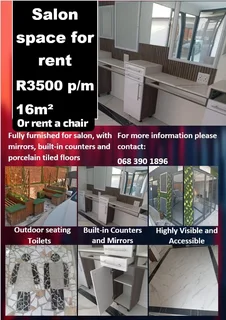 Salon or Beautician Space for Rent