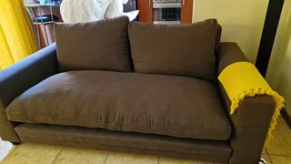 2 seater chocolate brown couch
