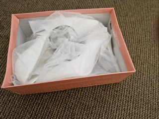White heels,  size 4
