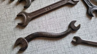 Various old vintage spanners up for grabs.