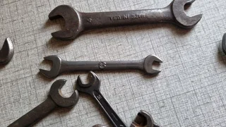 Various old vintage spanners up for grabs.