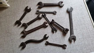 Various old vintage spanners up for grabs.