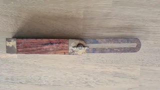 Vintage bevel square for sale with brass inserts. 150mm.