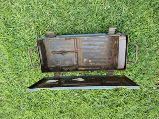 Vintage 1953 British Ammo Box, P80 MK3 RTB OP&amp;F, 2 Shell Empty Case, Green