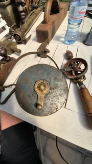 Vintage steel and brass Chesterman Sheffield no 2337 tape measure.