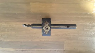 Vintage two pin rosewood and brass sliding scribe.