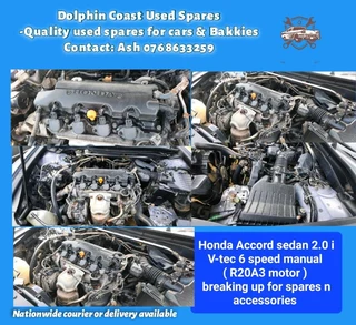 Honda Accord sedan 2.0 i V-tec stripping for spares