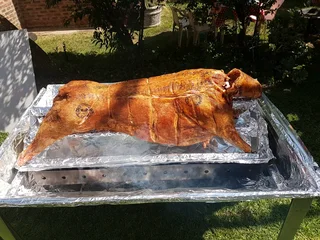 Charcoal Spit Braai Hire. Also available A Braai master to do your mea