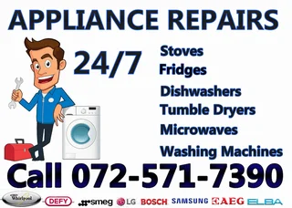 Fridge repairs , dishwasher repairs, Washing machine repairs ,Stove-repairs , tumble dryer repairs