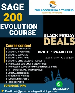  BLACK FRIDAY DEAL! Combo Bookkeeping and Payroll Training Courses &#64; R3000