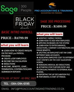 Get the Sage Bookkeeping &amp; Payroll Combo Course for ONLY R3,000! Valid till 02 December 2025