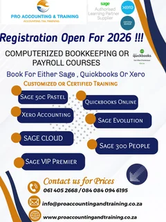 Registration Open For 2026 !! Sage Computerized Bookkeeping And Payroll Training Courses