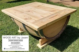 Wine barrel coffee table