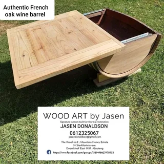 Wine barrel coffee table