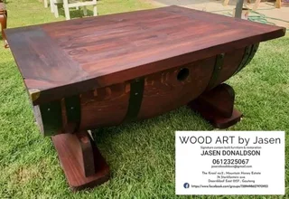 Wine barrel coffee table