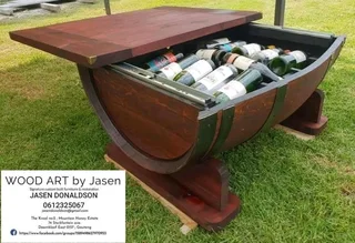 Wine barrel coffee table