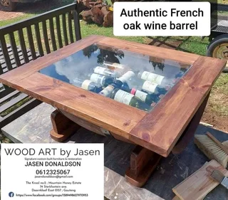 Wine barrel coffee table