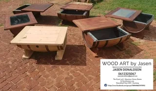 Wine barrel coffee table