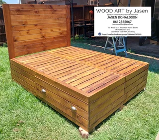 Queensize bed base &amp; matching headboard