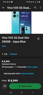 Great condition Vivo v25 5g with box, 256gig, 16gig ram , swop or sell