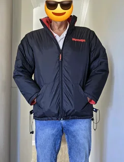 Jagermeister Embroided Reversable Puffer Jacket, with Detachable Sleeves. 4 Jackets in 1.