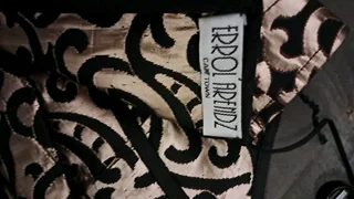 Evening top gold on black