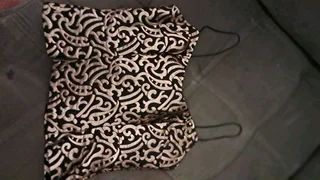 Evening top gold on black