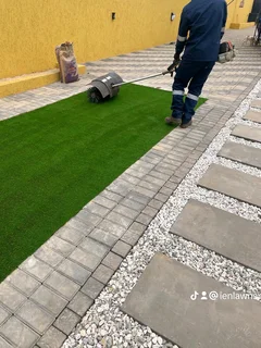 Instant Lawn, Artificial Turf, Irrigation sprinklers, Plants,Top soil and Construction