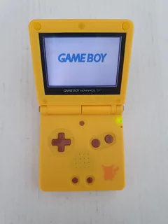 Nintendo Game Boy Advance SP Pikachu Handheld System - AGS-101 &#43; Charger - Tested